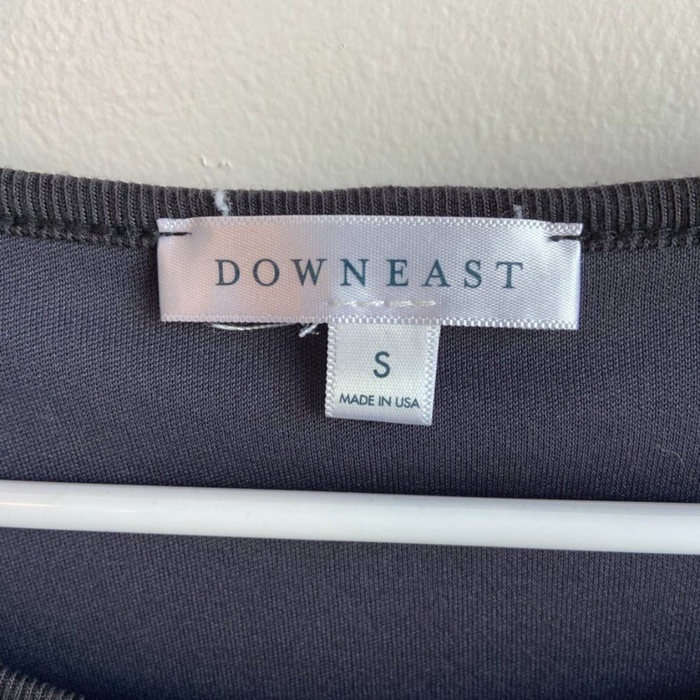 Downeast Soft Black Cinched Center Short Sleeve Dress With Pockets - Picture 2 of 4